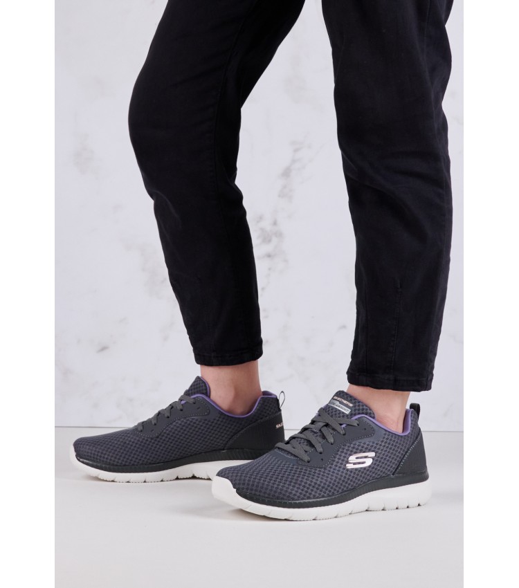 Γυναικεία Παπούτσια Casual 12606 Γκρι Ύφασμα Skechers