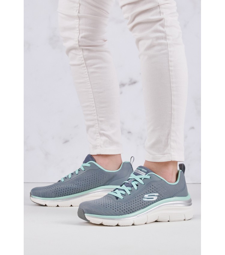 Women Casual Shoes 149277 Grey ECOleather Skechers