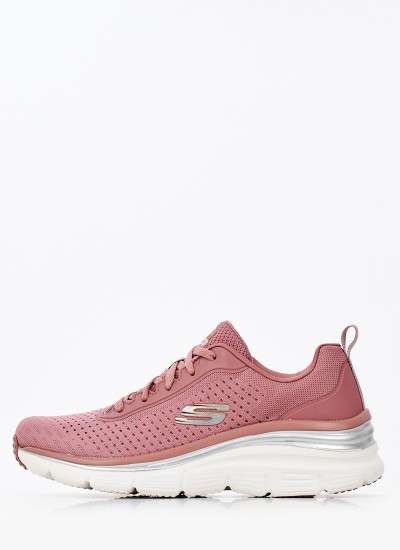 Women Casual Shoes 117209 Pink Fabric Skechers