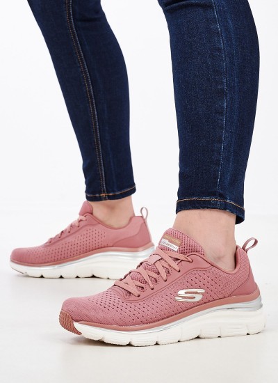 Women Casual Shoes 117209 Pink Fabric Skechers