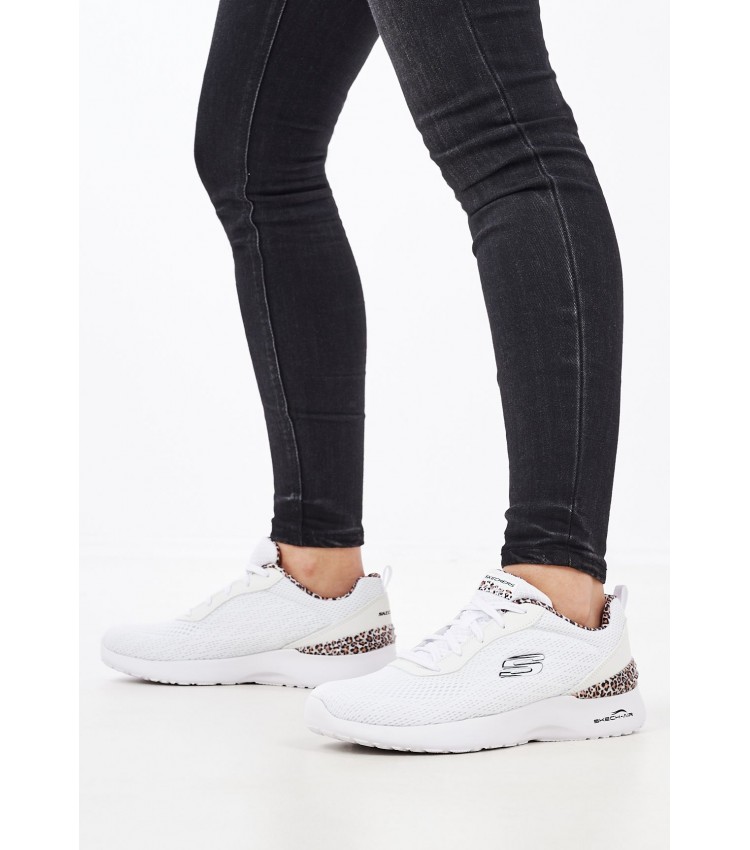 Γυναικεία Παπούτσια Casual 149752 Άσπρο Ύφασμα Skechers