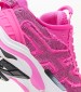 Women Casual Shoes Race.Strass Pink Fabric Ash