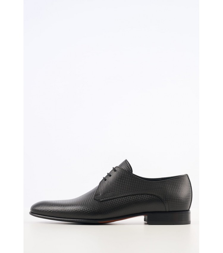 Men Shoes 3647 Black Leather Perlamoda