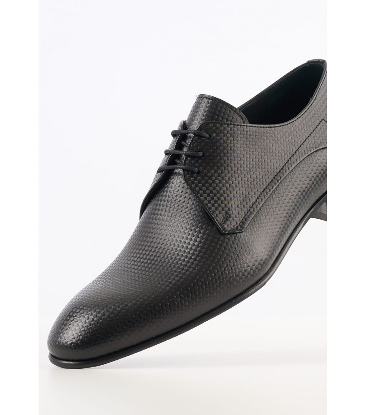 Men Shoes 3647 Black Leather Perlamoda