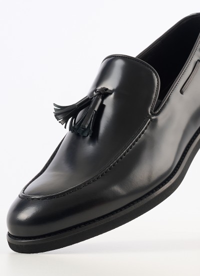 Men Shoes 2037 Black Leather Mortoglou