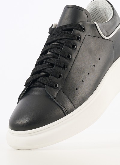 Men Casual Shoes Rey Black Leather Perlamoda