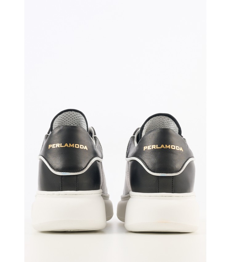 Ανδρικά Παπούτσια Casual Rey Μαύρο Δέρμα Perlamoda