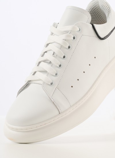 Men Casual Shoes Rey White Leather Perlamoda