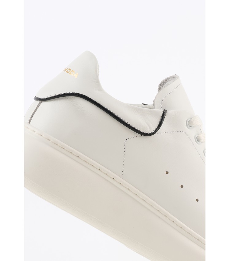 Men Casual Shoes Rey White Leather Perlamoda