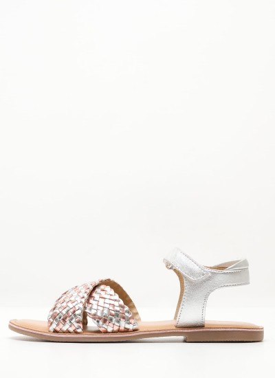 Παιδικές Σαγιονάρες & Πέδιλα Silver.Sandal Ασημί ECOleather Calvin Klein