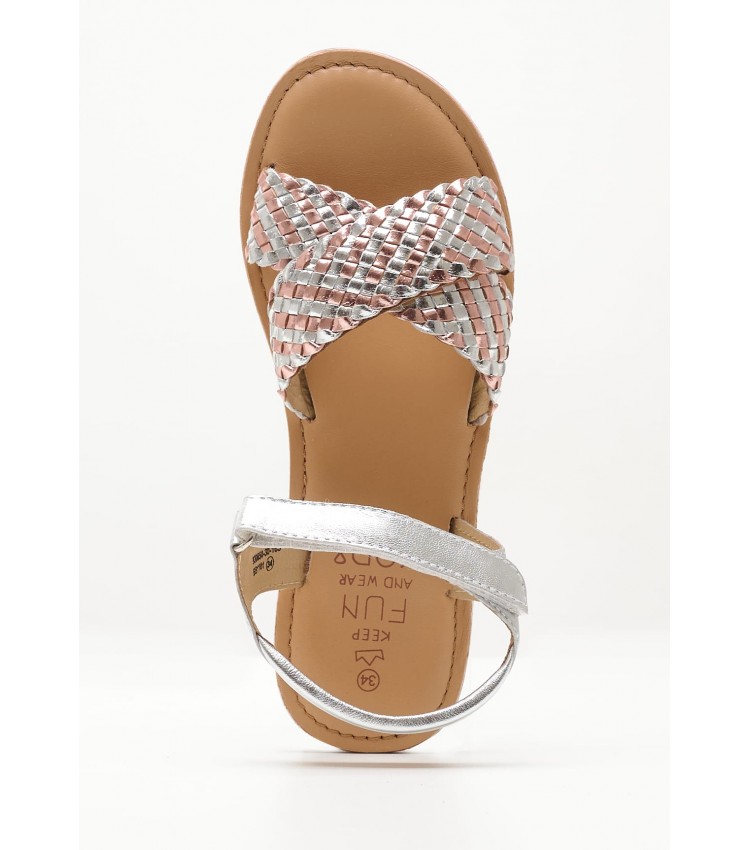 Kids Flip Flops & Sandals Canibraid Silver Leather Mood