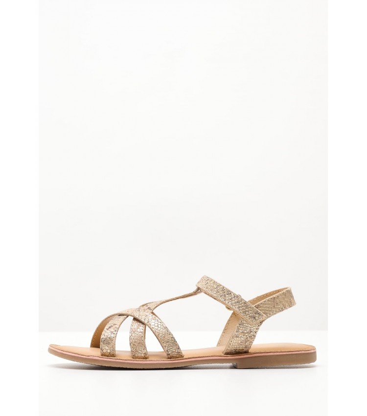 Kids Flip Flops & Sandals Canissa Gold Leather Mood