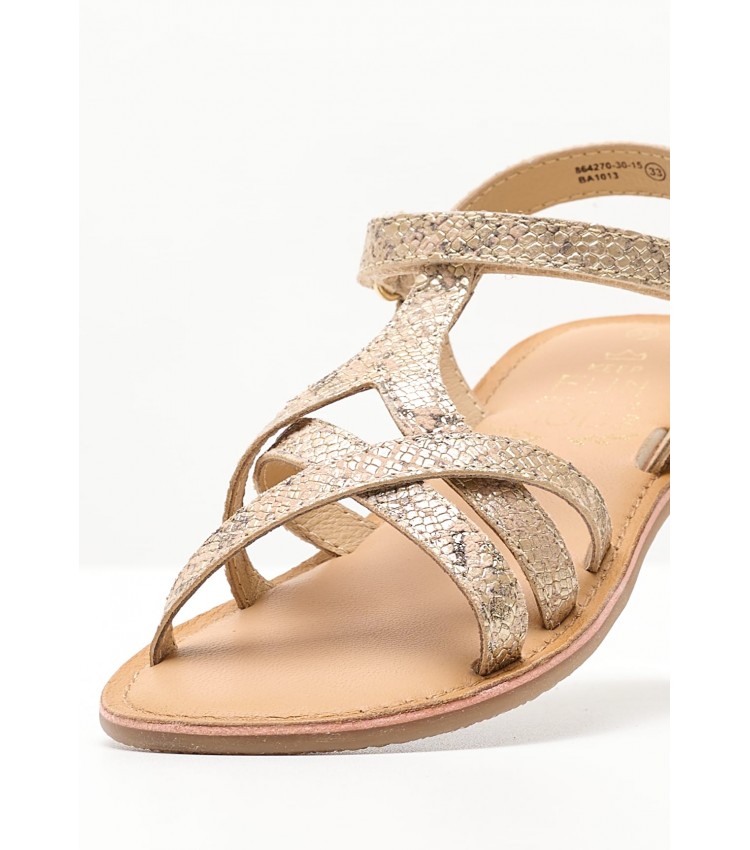 Kids Flip Flops & Sandals Canissa Gold Leather Mood