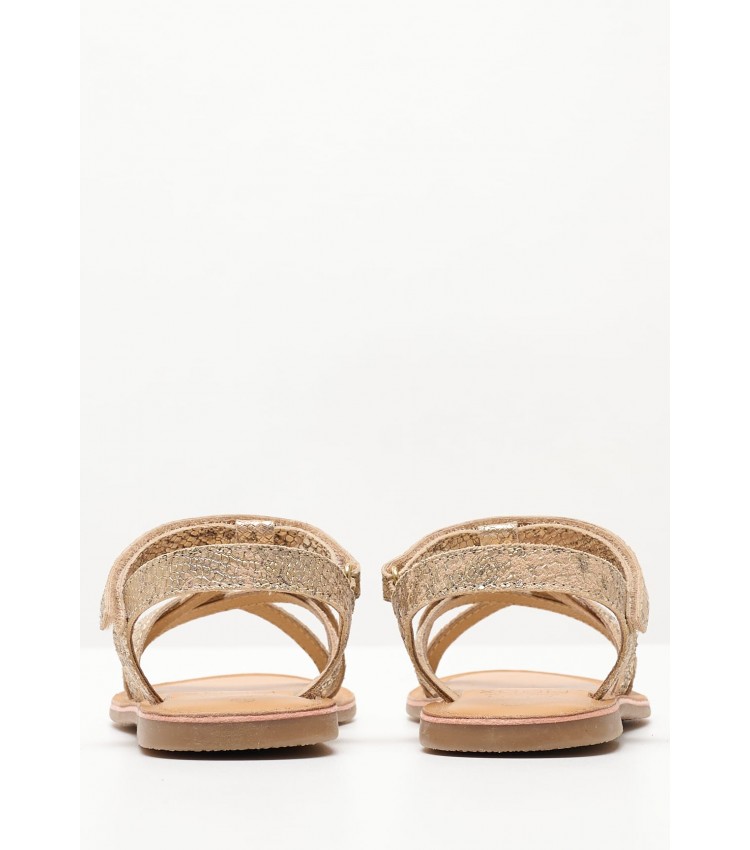 Kids Flip Flops & Sandals Canissa Gold Leather Mood