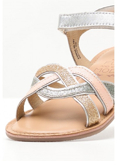 Kids Flip Flops & Sandals Caweave Silver Leather Mood