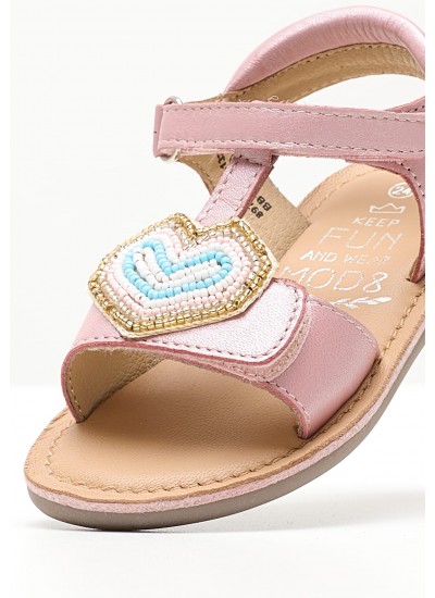 Kids Flip Flops & Sandals Cloonimals Pink Leather Mood