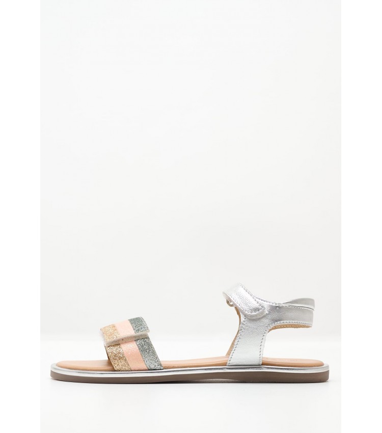 Kids Flip Flops & Sandals Paganisa.Mtl Silver Leather Mood