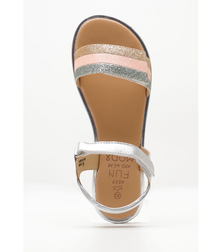 Kids Flip Flops & Sandals Paganisa.Mtl Silver Leather Mood