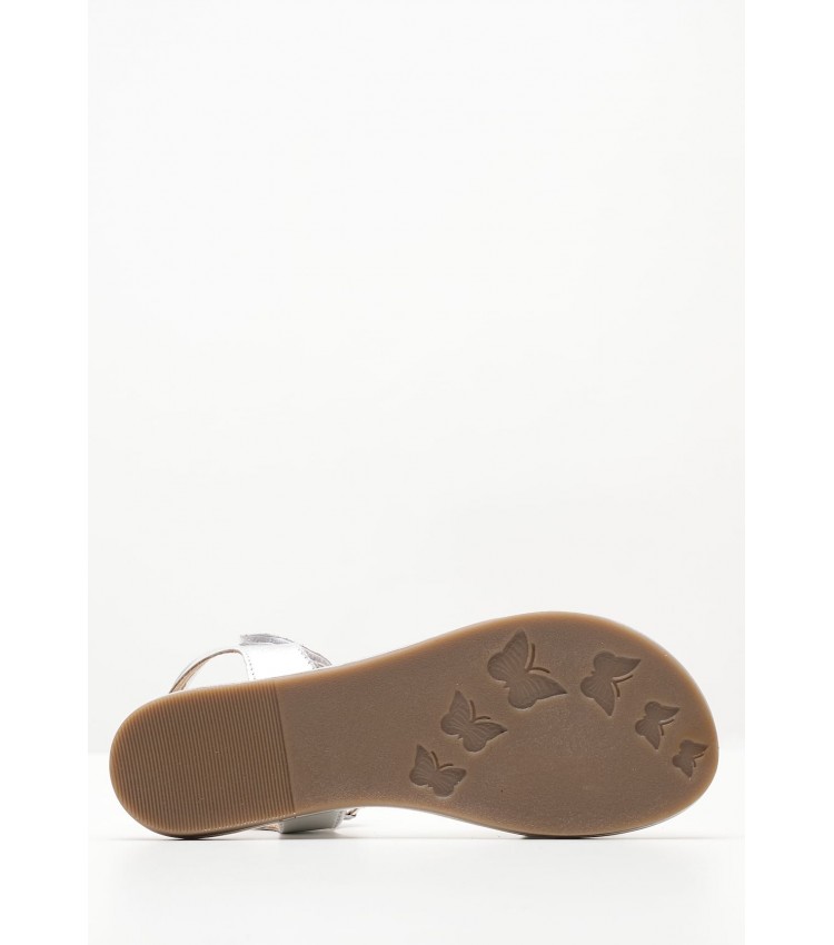 Kids Flip Flops & Sandals Paganisa.Mtl Silver Leather Mood