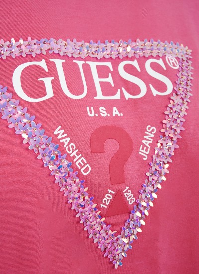Γυναικείες Μπλούζες - Τοπ Rose Άσπρο Βισκόζη Guess