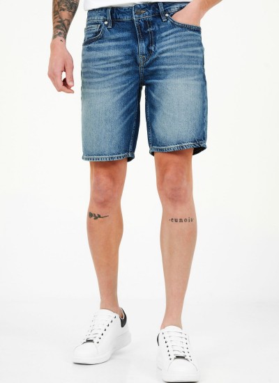 Ανδρικές Βερμούδες Angels.Short Μπλε Βαμβάκι Guess