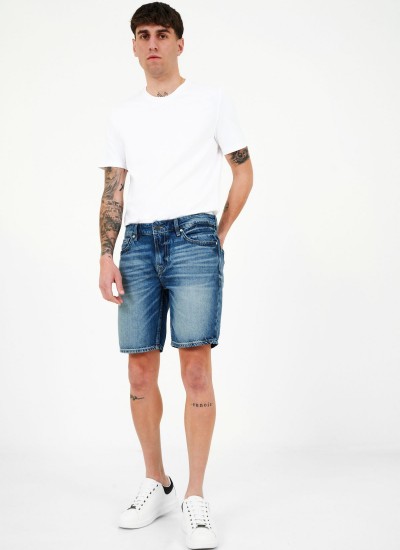 Ανδρικές Βερμούδες Angels.Short Μπλε Βαμβάκι Guess