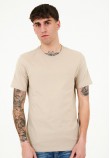 Men T-Shirts Basic.Pima Beige Cotton Guess