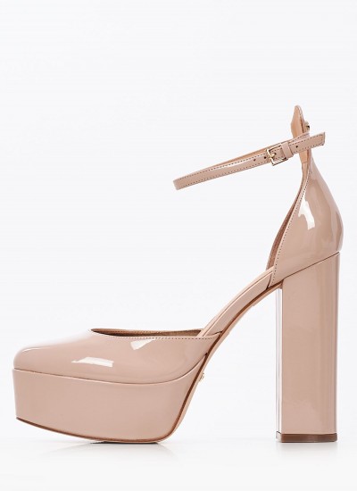 Γυναικεία Πέδιλα Ψηλά Calane Nude ECOleather Guess