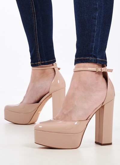 Γυναικεία Πέδιλα Ψηλά Calane Nude ECOleather Guess