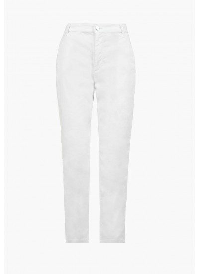 Women Trousers Candis White Cotton Guess