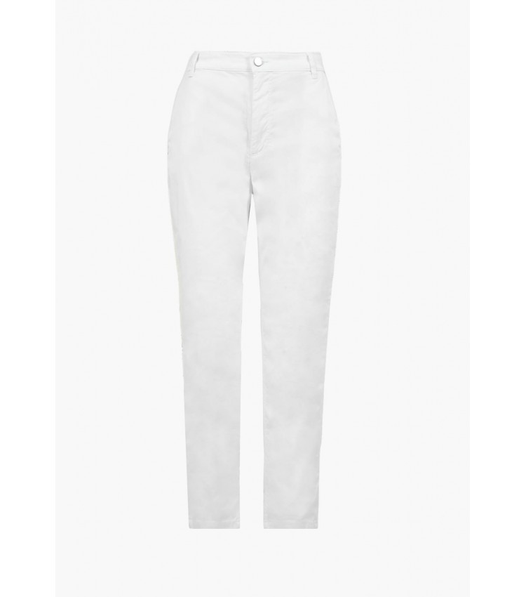 Women Trousers Candis White Cotton Guess