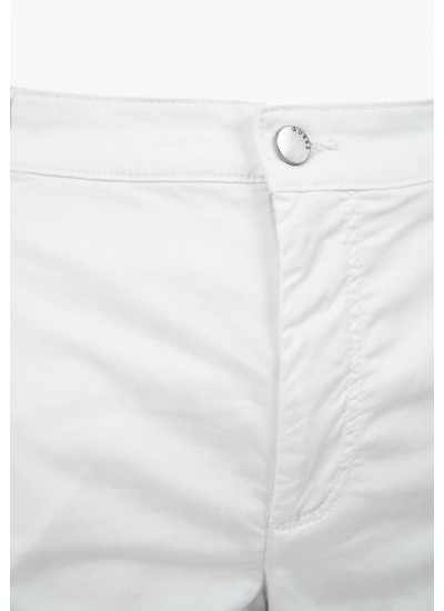 Γυναικεία Παντελόνια Candis Άσπρο Βαμβάκι Guess