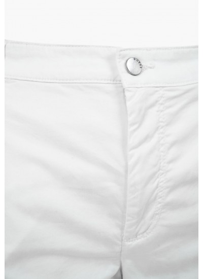 Women Trousers Candis White Cotton Guess