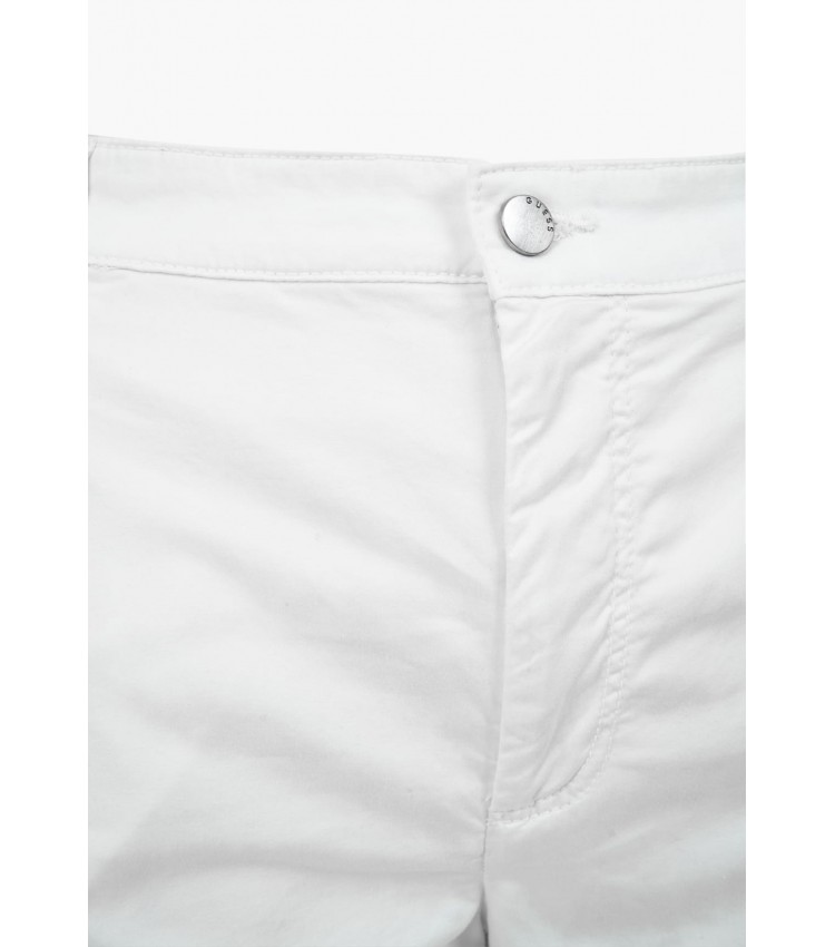 Women Trousers Candis White Cotton Guess