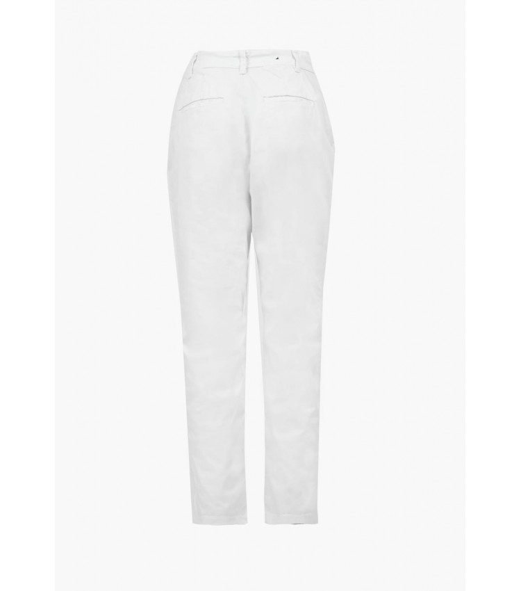 Women Trousers Candis White Cotton Guess