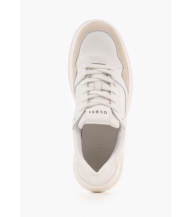Men Casual Shoes Ciano White Leather Guess