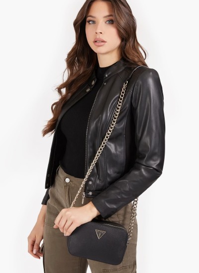 Γυναικείες Τσάντες Eco.Alexie Μαύρο ECOleather Guess