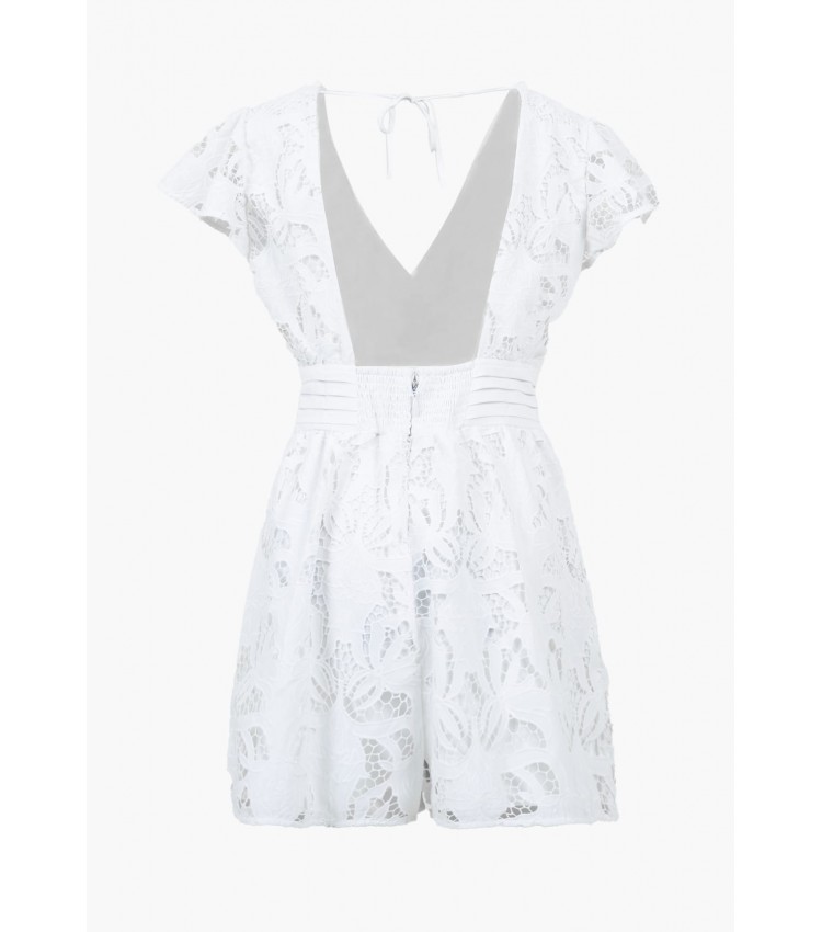 Γυναικεία Φορέματα - Ολόσωμες Φόρμες Eyelet.Dress Άσπρο Πολυεστέρα Guess