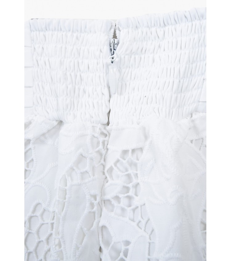 Women Dresses - Bodysuits Eyelet.Dress White Polyester Guess