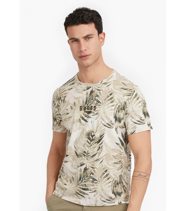 Men T-Shirts Foliage.Gr Multi Cotton Guess