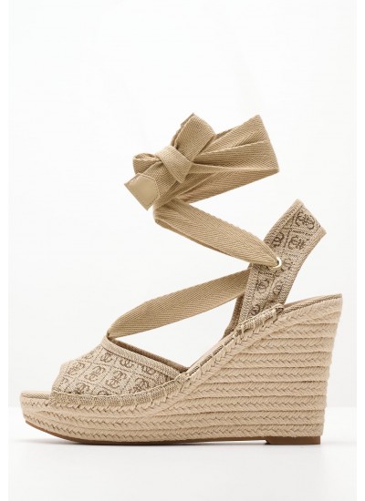 Women Espadrilles Halona.Bg Beige Fabric Guess