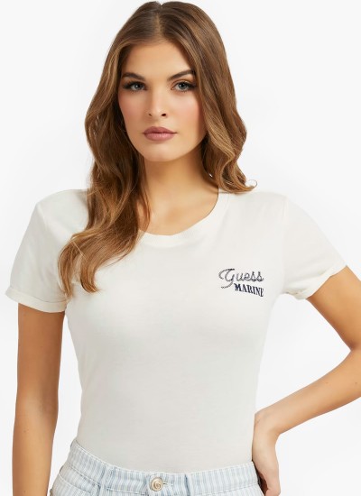 Γυναικείες Μπλούζες - Τοπ Rose Άσπρο Βισκόζη Guess