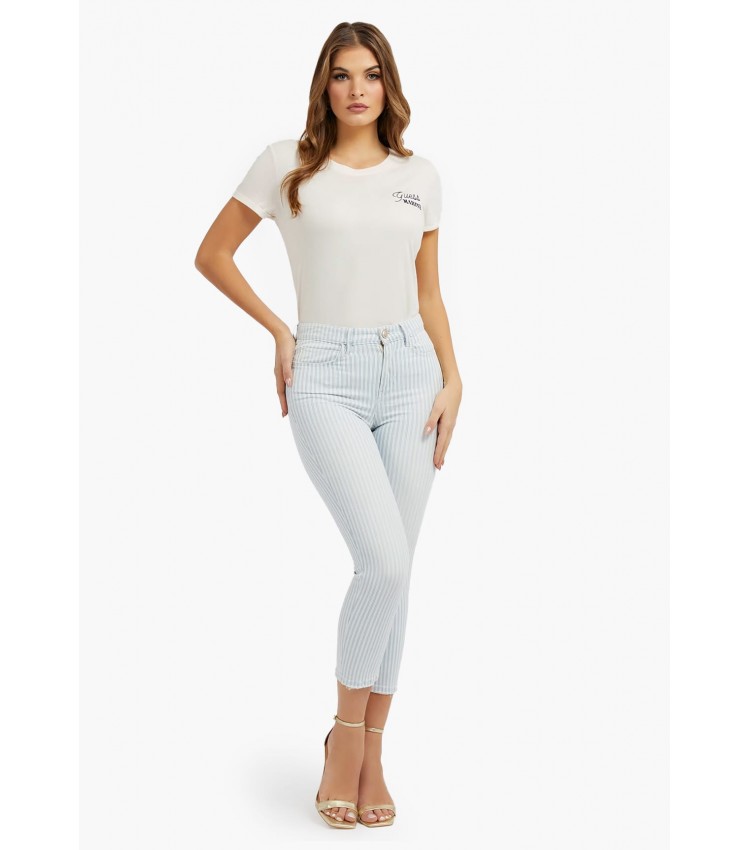 Γυναικείες Μπλούζες - Τοπ Marine Μπεζ Βαμβάκι Guess Γυναικείες Μπλούζες - Τοπ Marine Μπεζ Βαμβάκι Guess