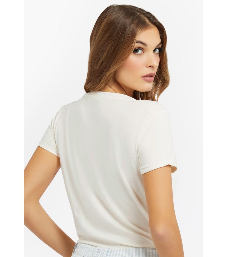 Γυναικείες Μπλούζες - Τοπ Marine Μπεζ Βαμβάκι Guess Γυναικείες Μπλούζες - Τοπ Marine Μπεζ Βαμβάκι Guess