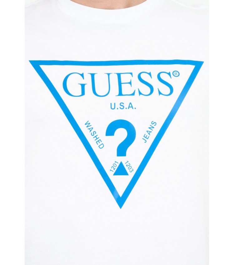 Ανδρικές Μπλούζες Ref.Lg Άσπρο Βαμβάκι Guess