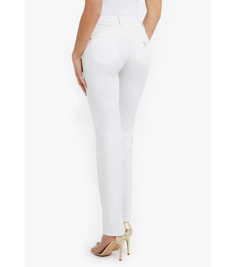 Women Trousers Sexy.Boot.23 White Cotton Guess