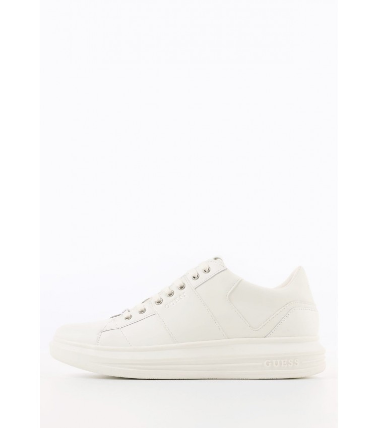 Men Casual Shoes Vibo.Carry White Leather Guess