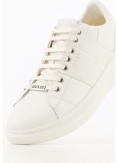 Men Casual Shoes Vibo.Carry White Leather Guess