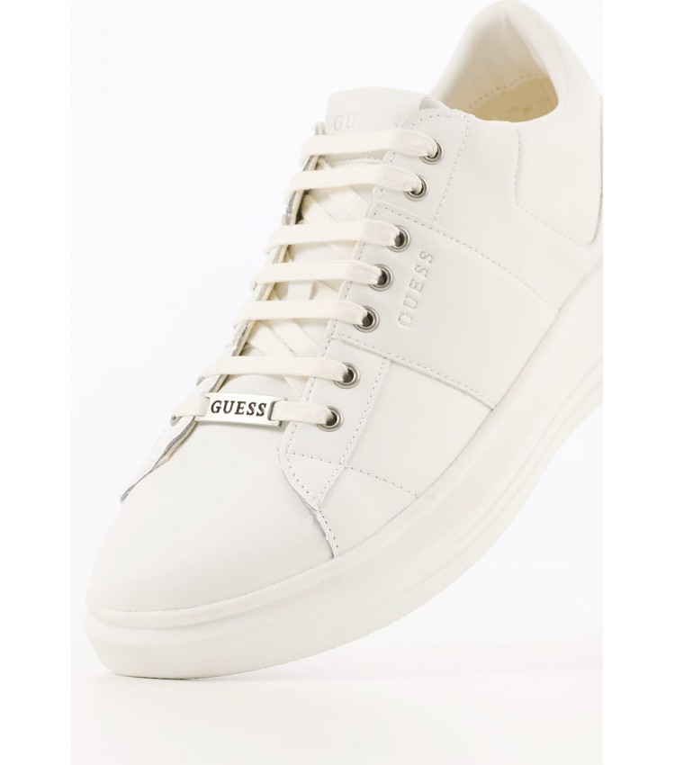 Men Casual Shoes Vibo.Carry White Leather Guess