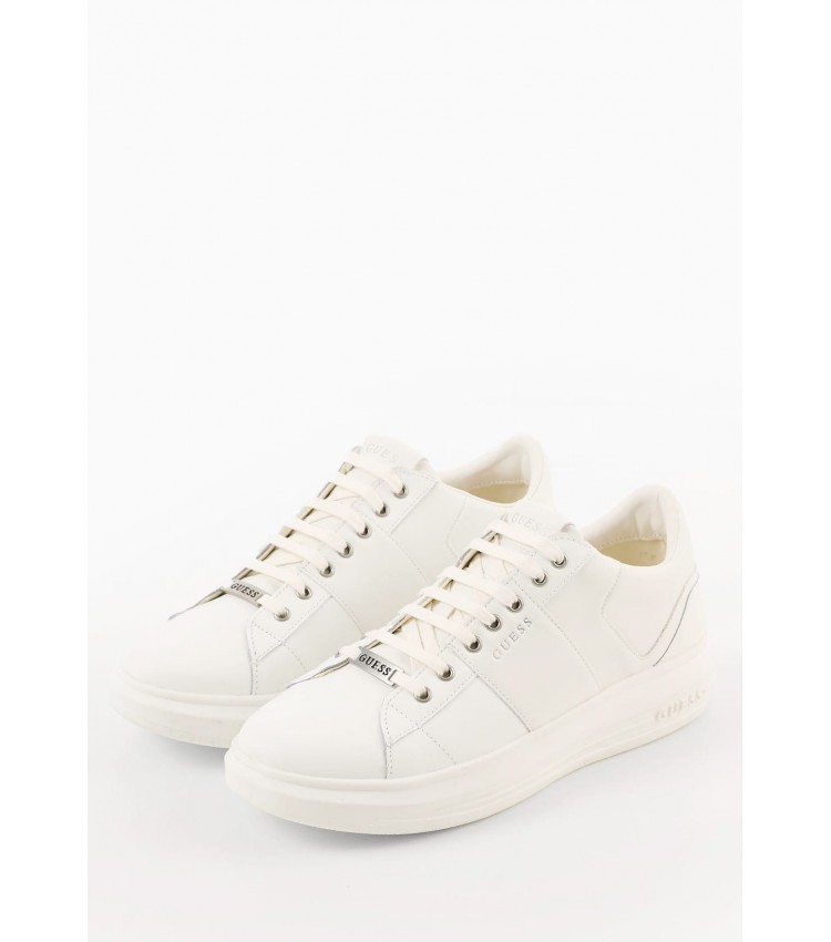 Men Casual Shoes Vibo.Carry White Leather Guess